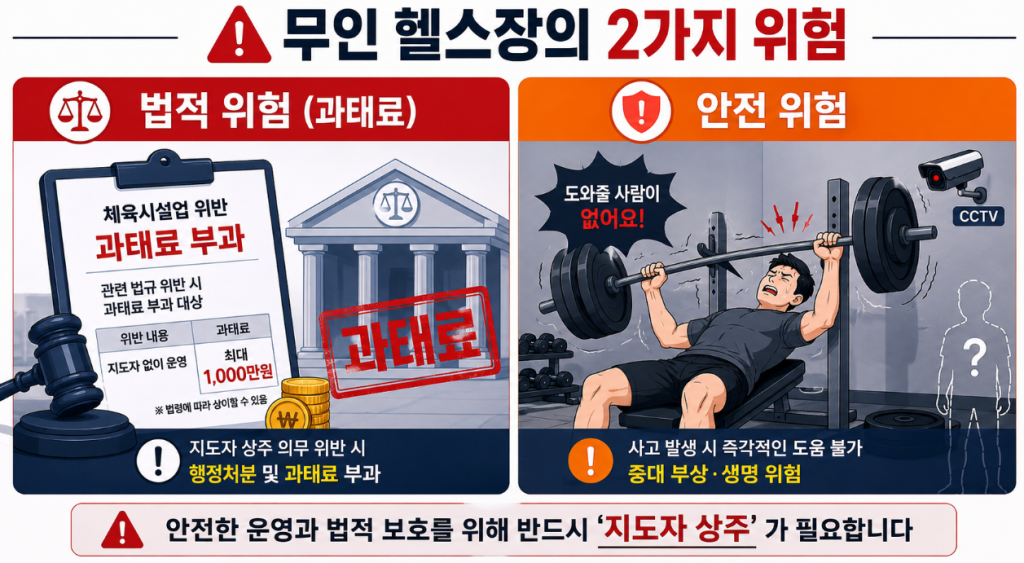 무인 헬스장의 법적 위험과 고중량 사고 안전 위험