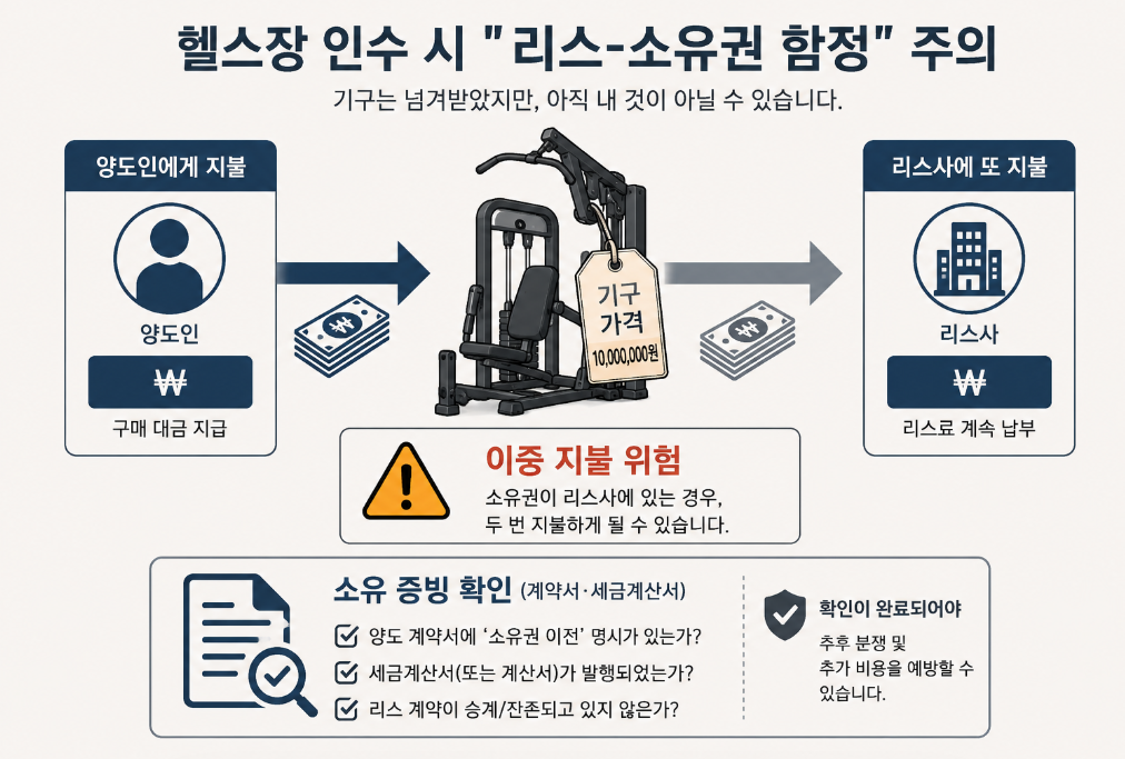 리스 렌탈 여부와 소유 증빙을 확인하는 인수 기구 점검